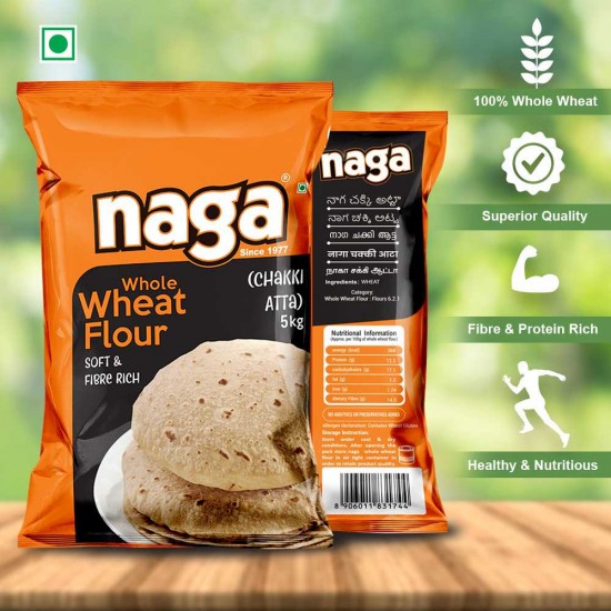 Naga Whole Wheat Atta 5Kg